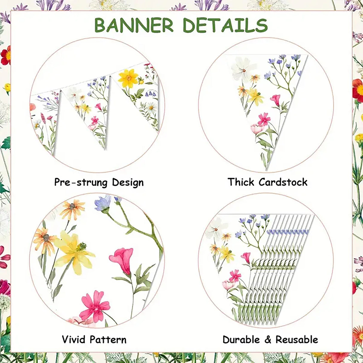 Wildflower Triangle Banner