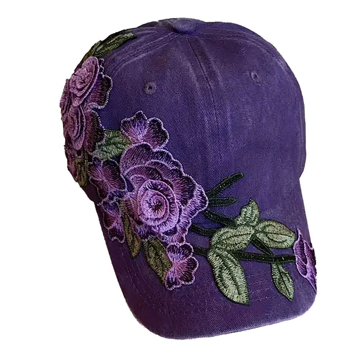 Ladies Flower Embroider Baseball Hat