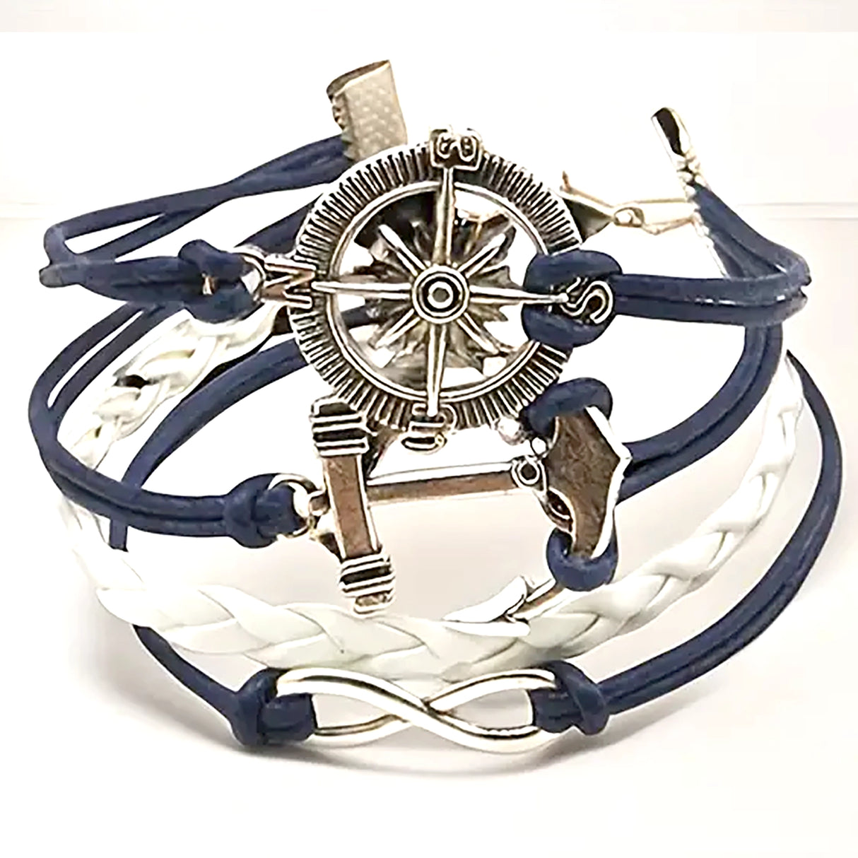 Handmade Braided Boat Anchor Bracelet Set