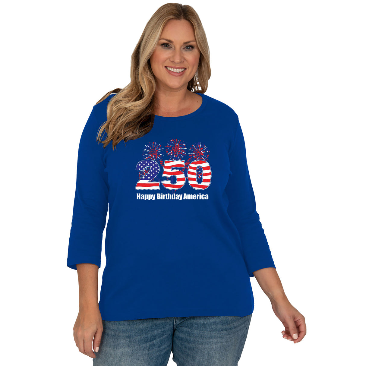 250 American Birthday 3/4 Scoop Classic Shirt