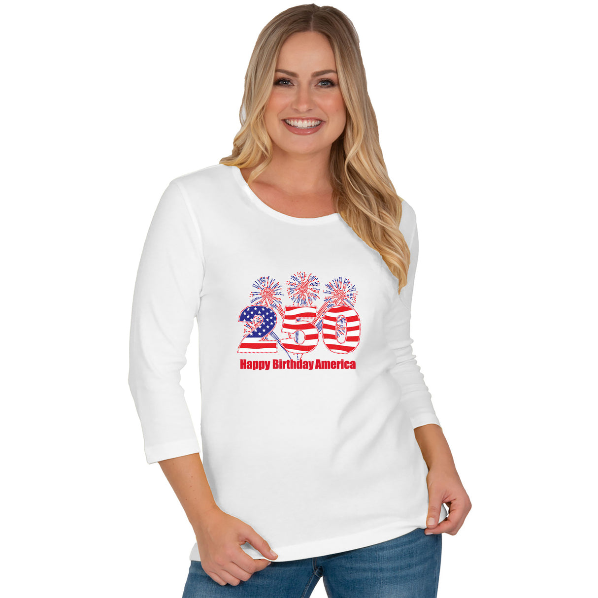 250 American Birthday 3/4 Scoop Classic Shirt