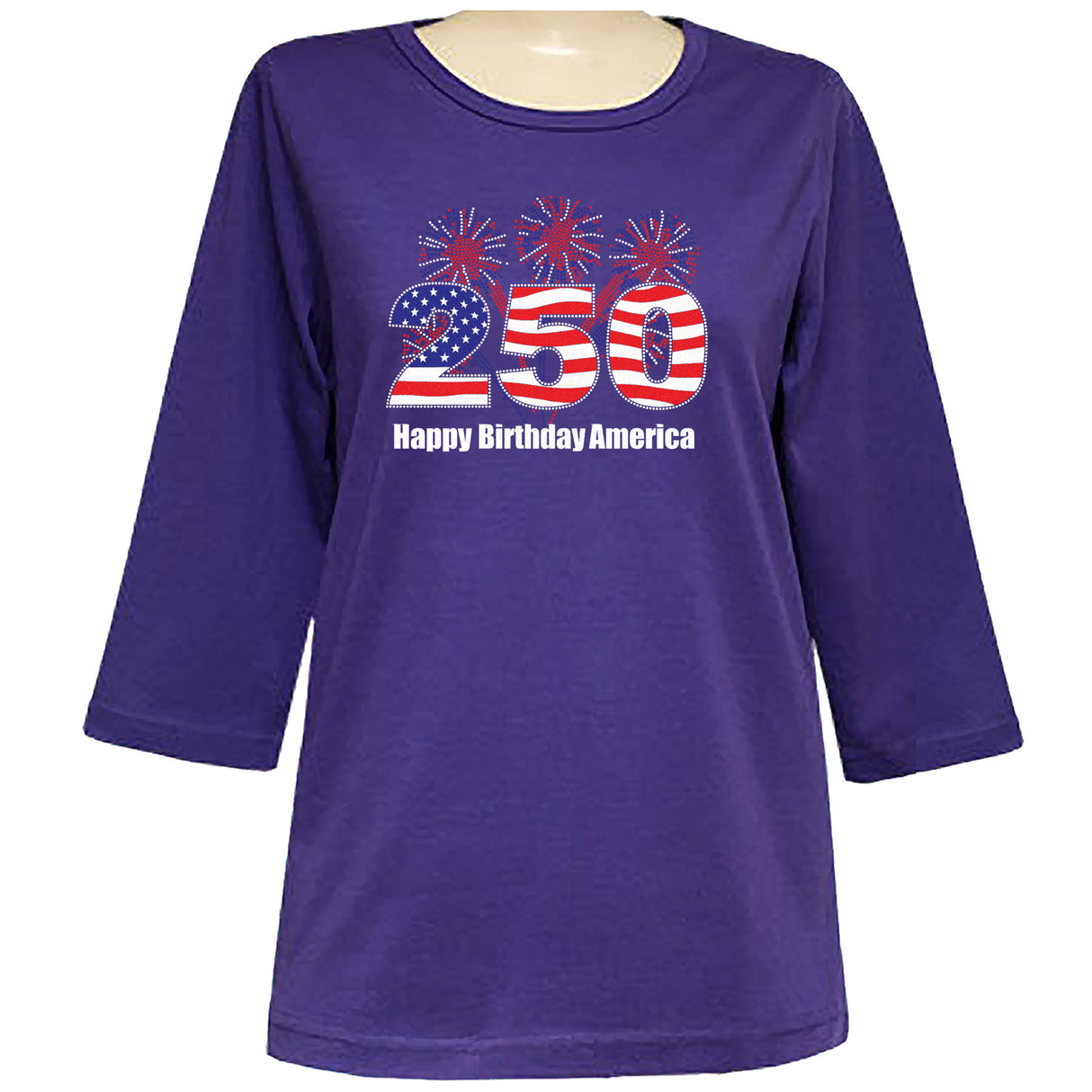250 American Birthday 3/4 Scoop Classic Shirt