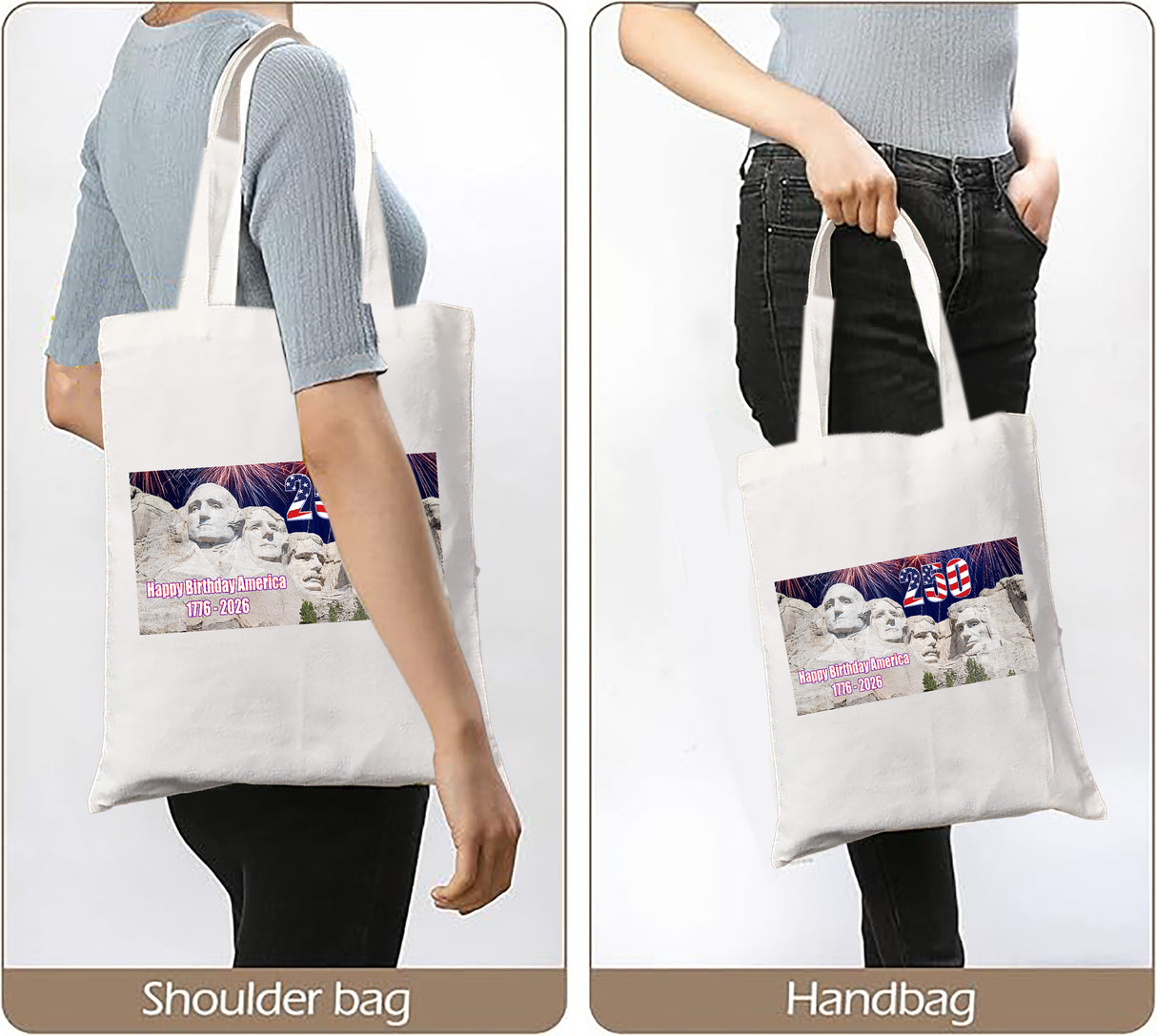 250 America Birthday Canvas Tote