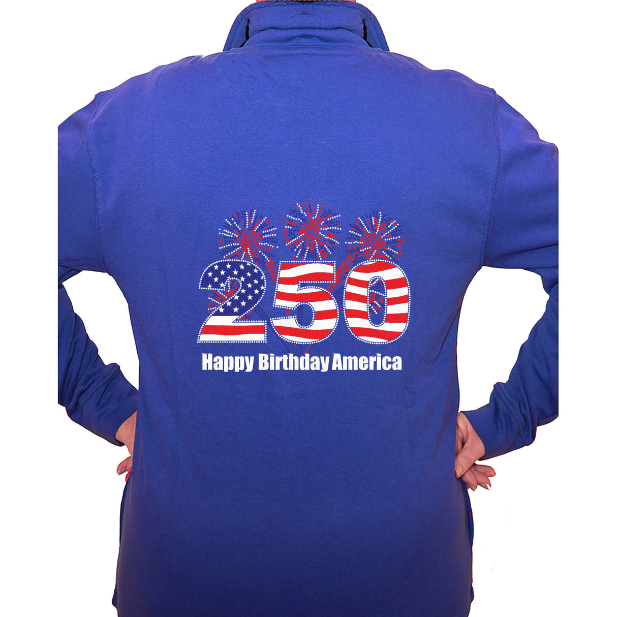 250 American Birthday Crystal Cardigan
