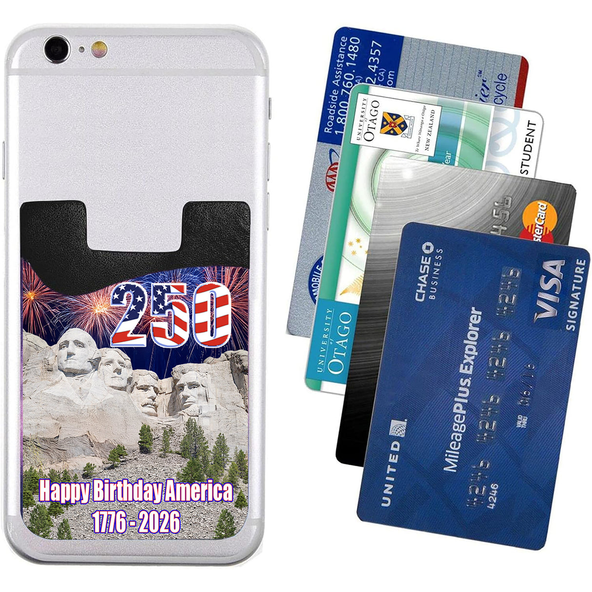 250 America Birthday Cell Phone Card Caddy