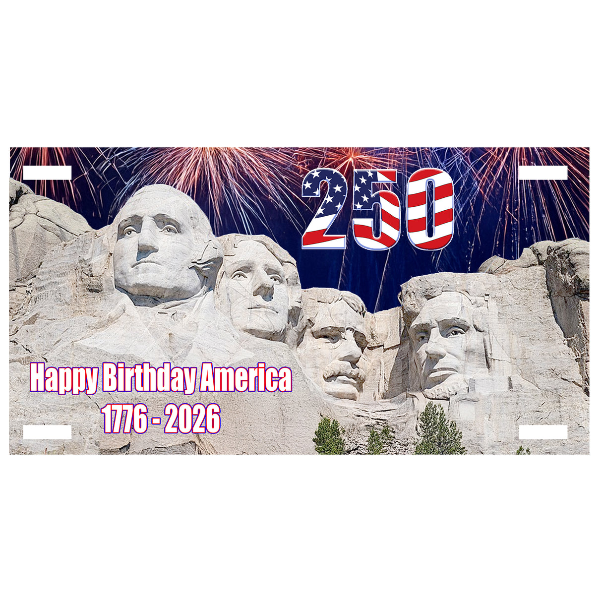 250 American Birthday License Plate Cover