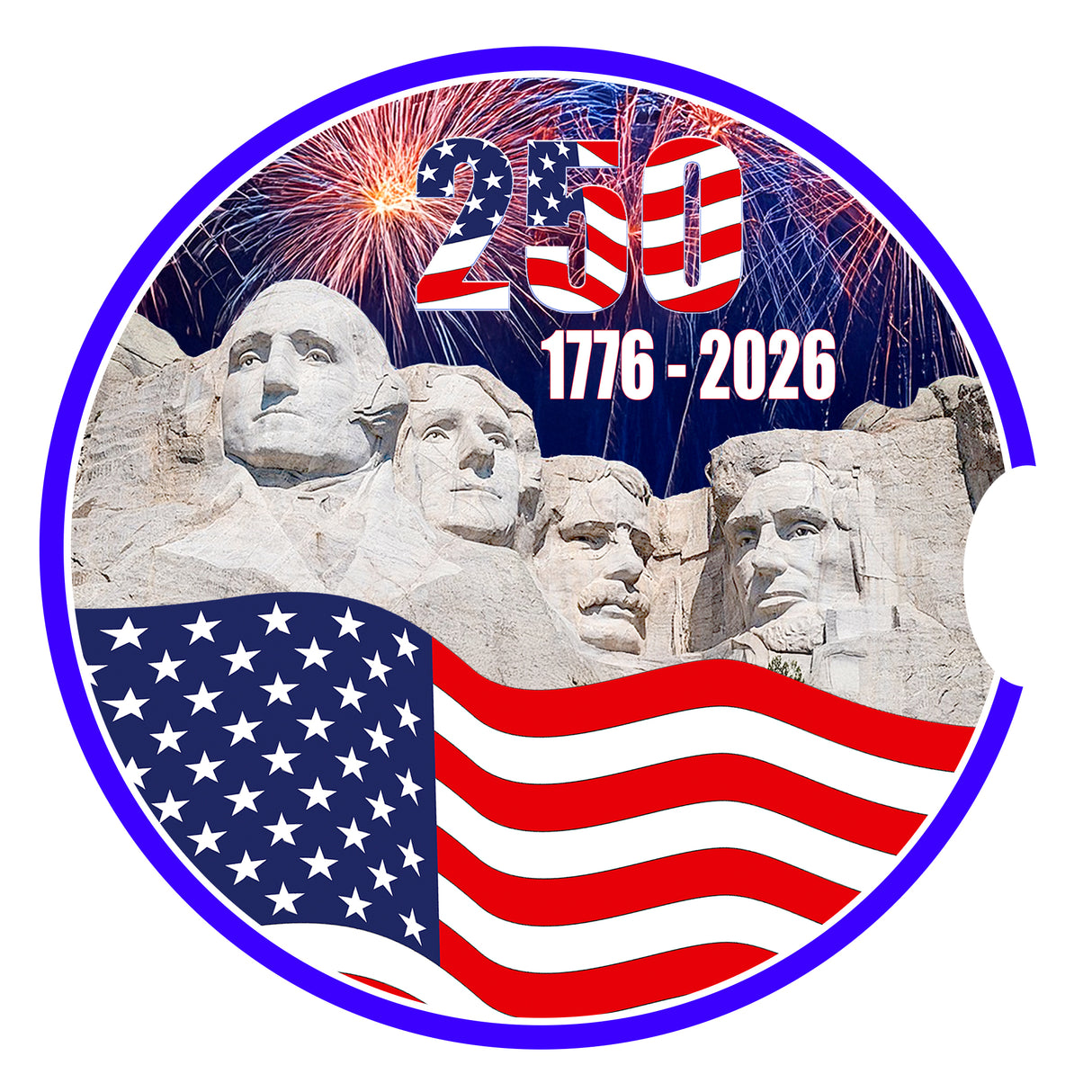 250 American Birthday Car Coasters Set of 2