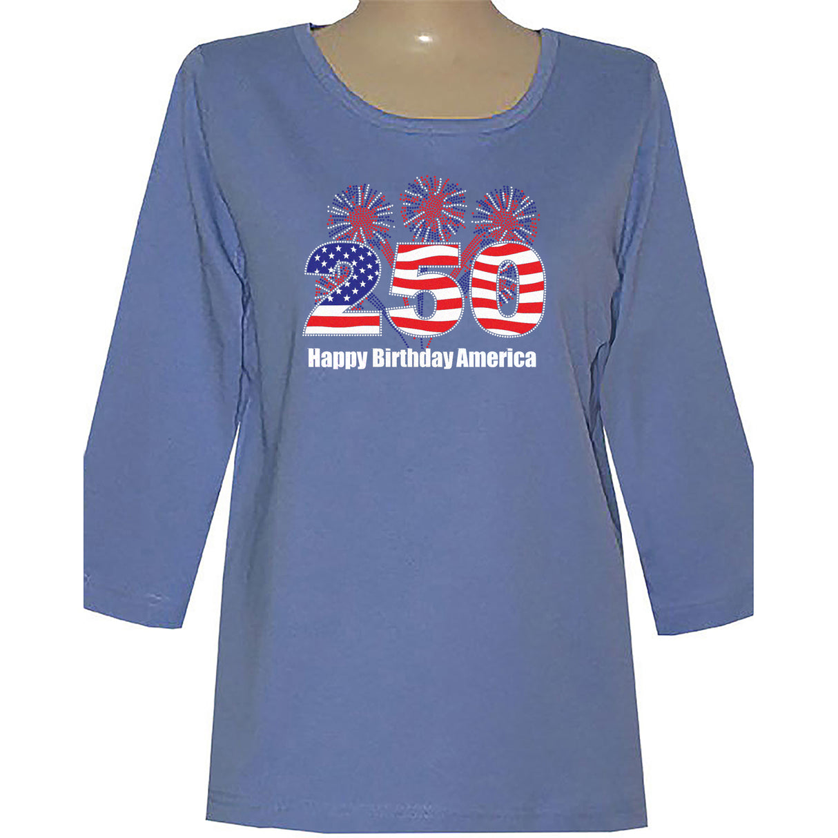 250 American Birthday 3/4 Scoop Classic Shirt