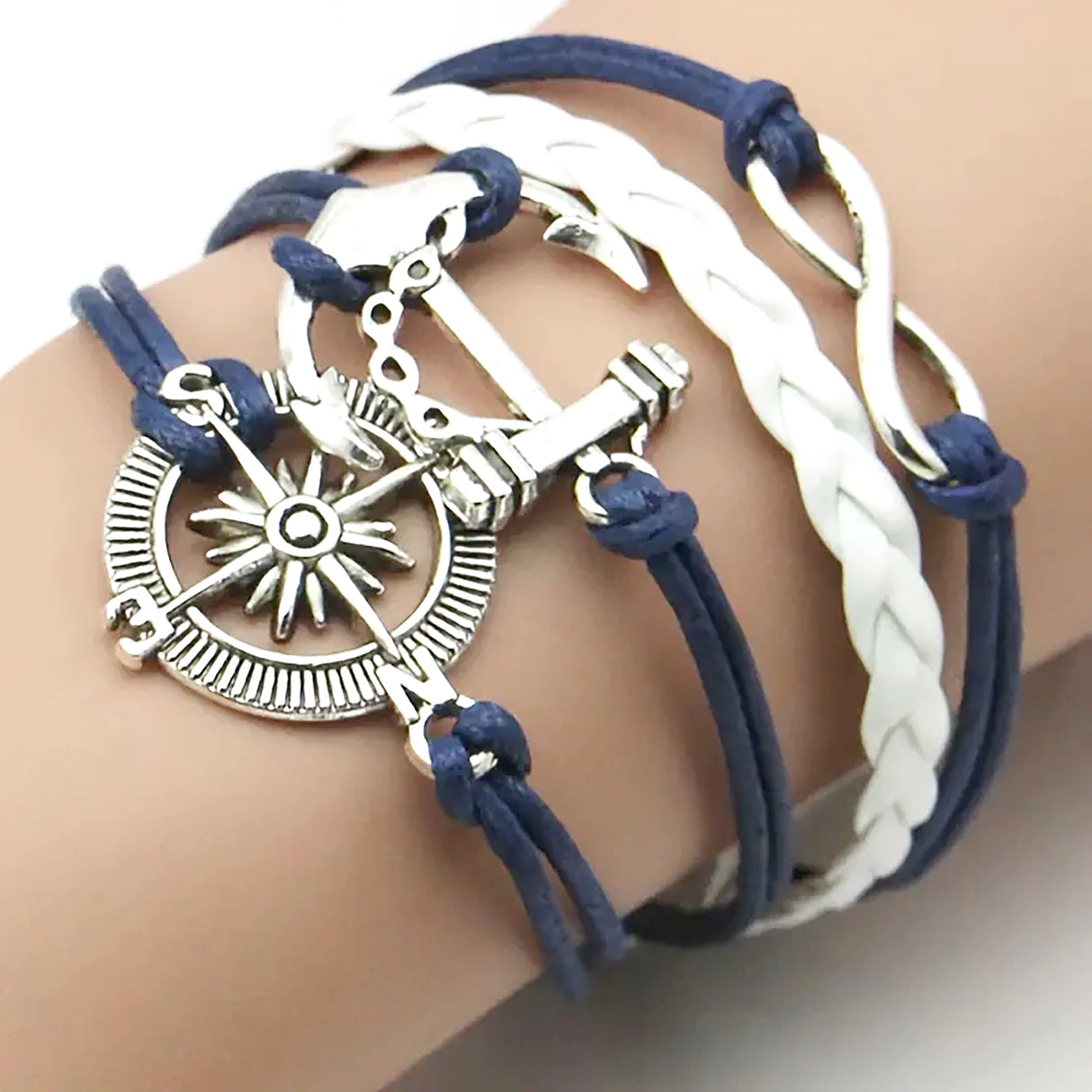 Handmade Braided Boat Anchor Bracelet Set