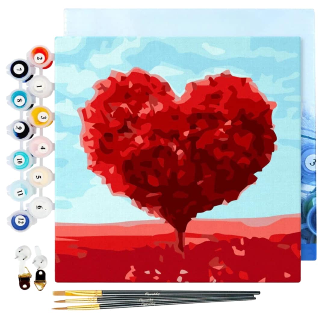 Heart Shape Tree - Mini Paint by Numbers