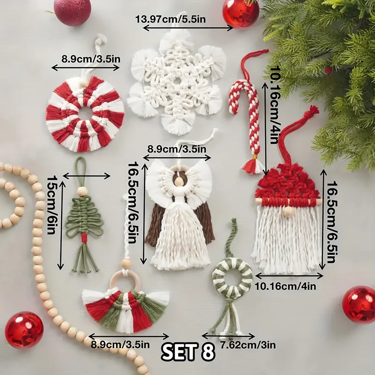 Macrame Ornaments DIY Craft Kit- 4 pack