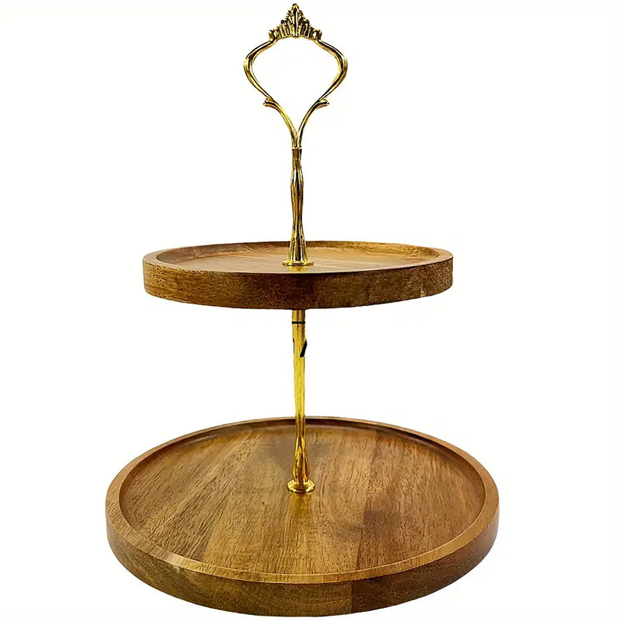 Acacia Wood 2 Tier Cupcake Stand