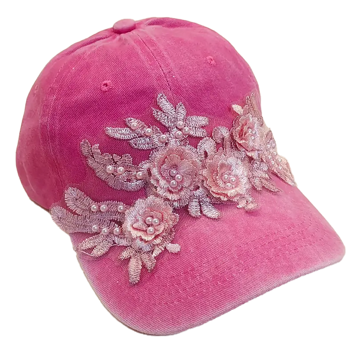 Ladies Flower Beads Baseball Hat