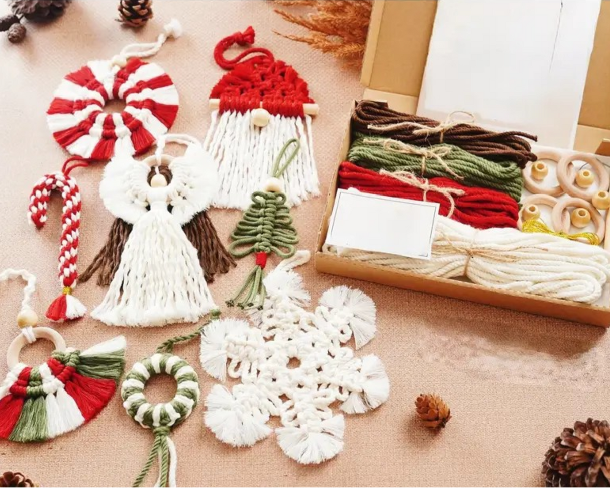 Macrame Ornaments DIY Craft Kit- 4 pack