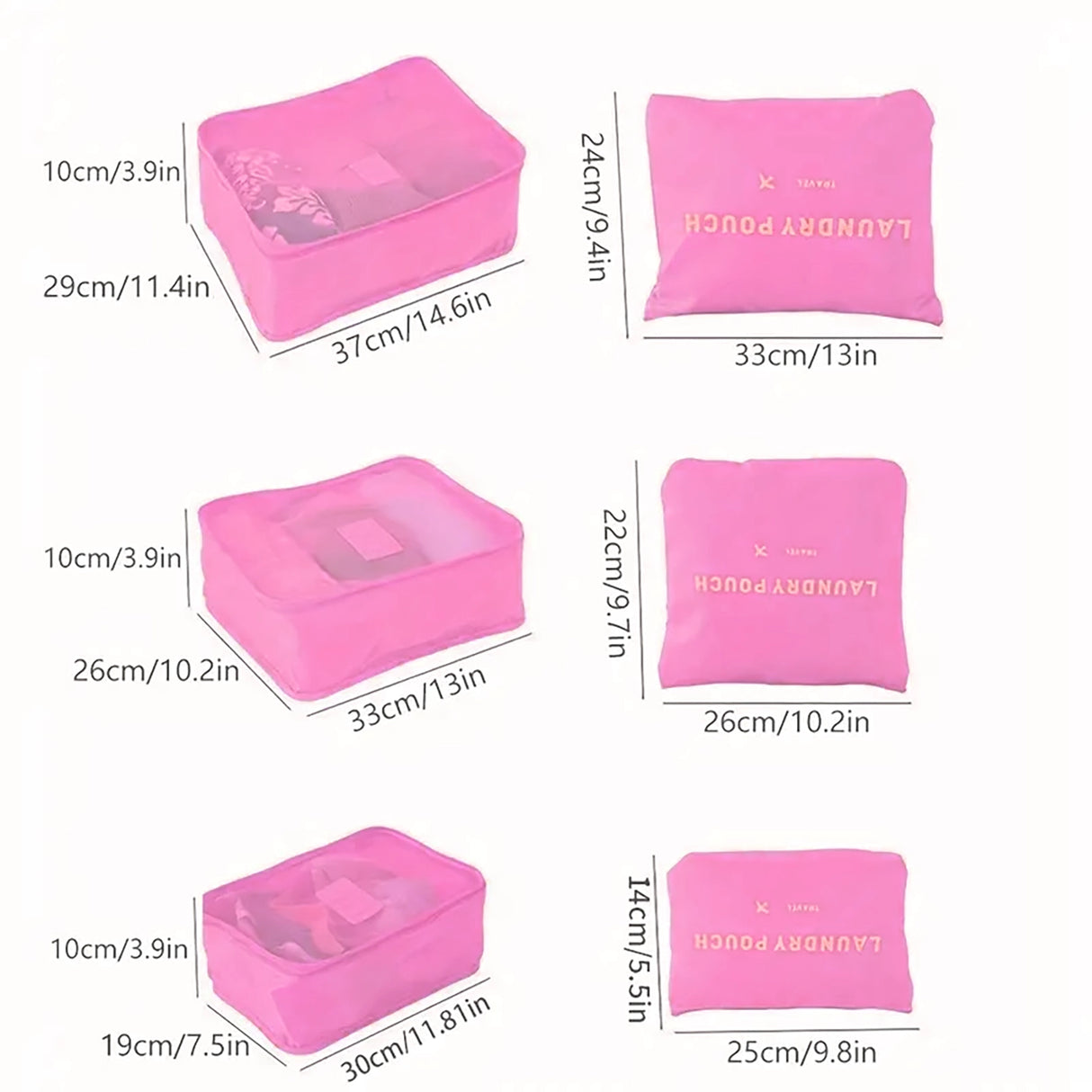 6-piece travel organizer set