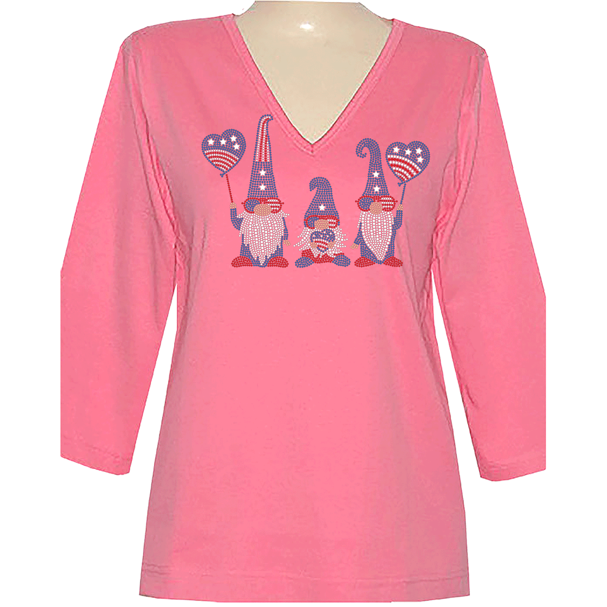 Americana Gnomes 3/4 V-Neck Shirt