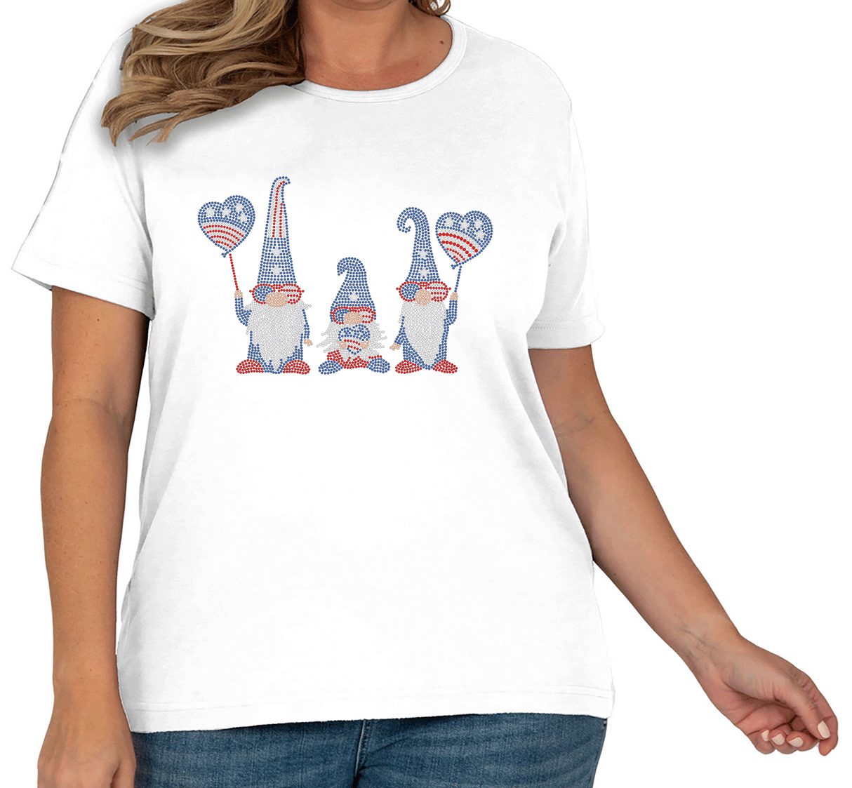Americana Gnomes Short Sleeve Scoop Neck