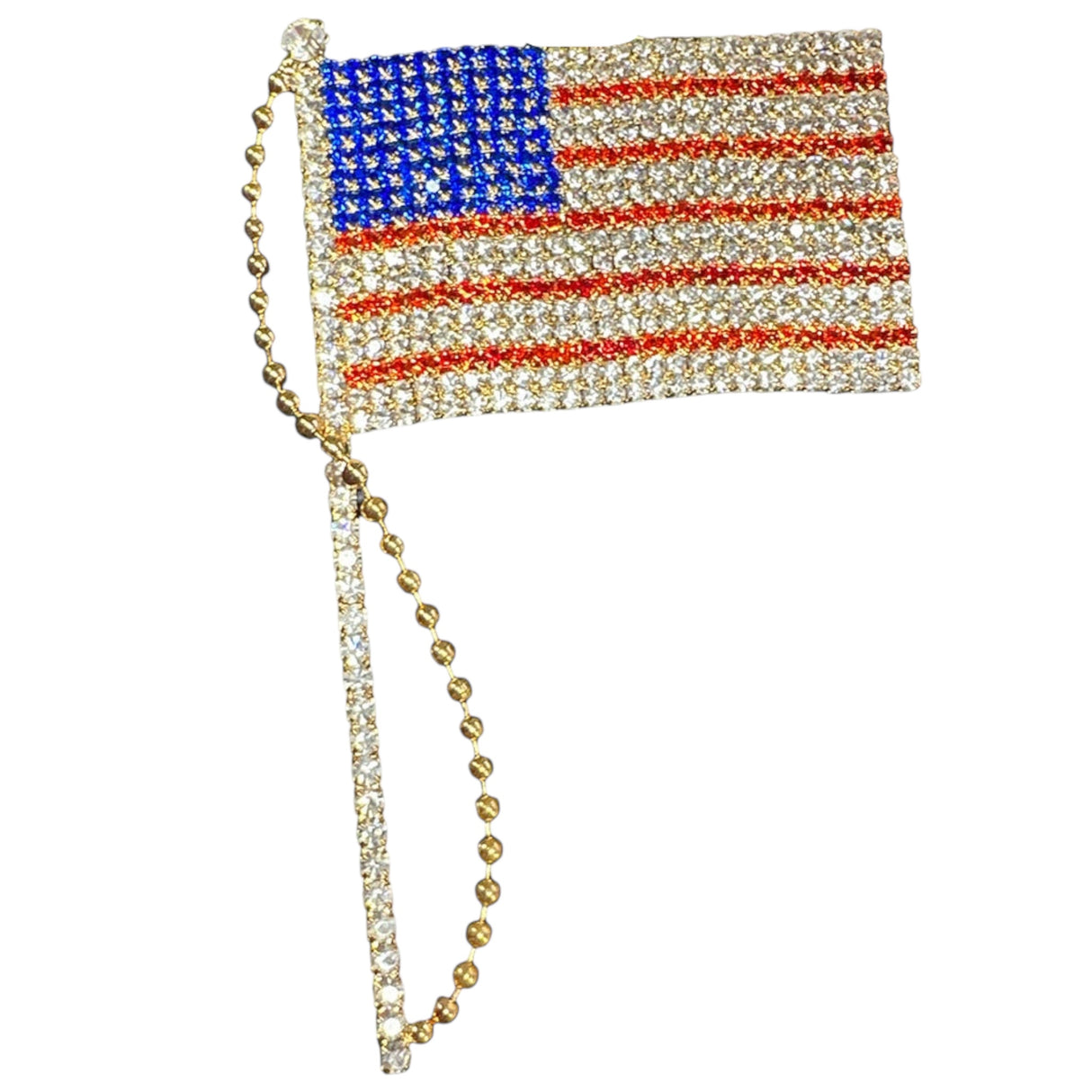 Americana Flag Rhinestone Fashion Pin