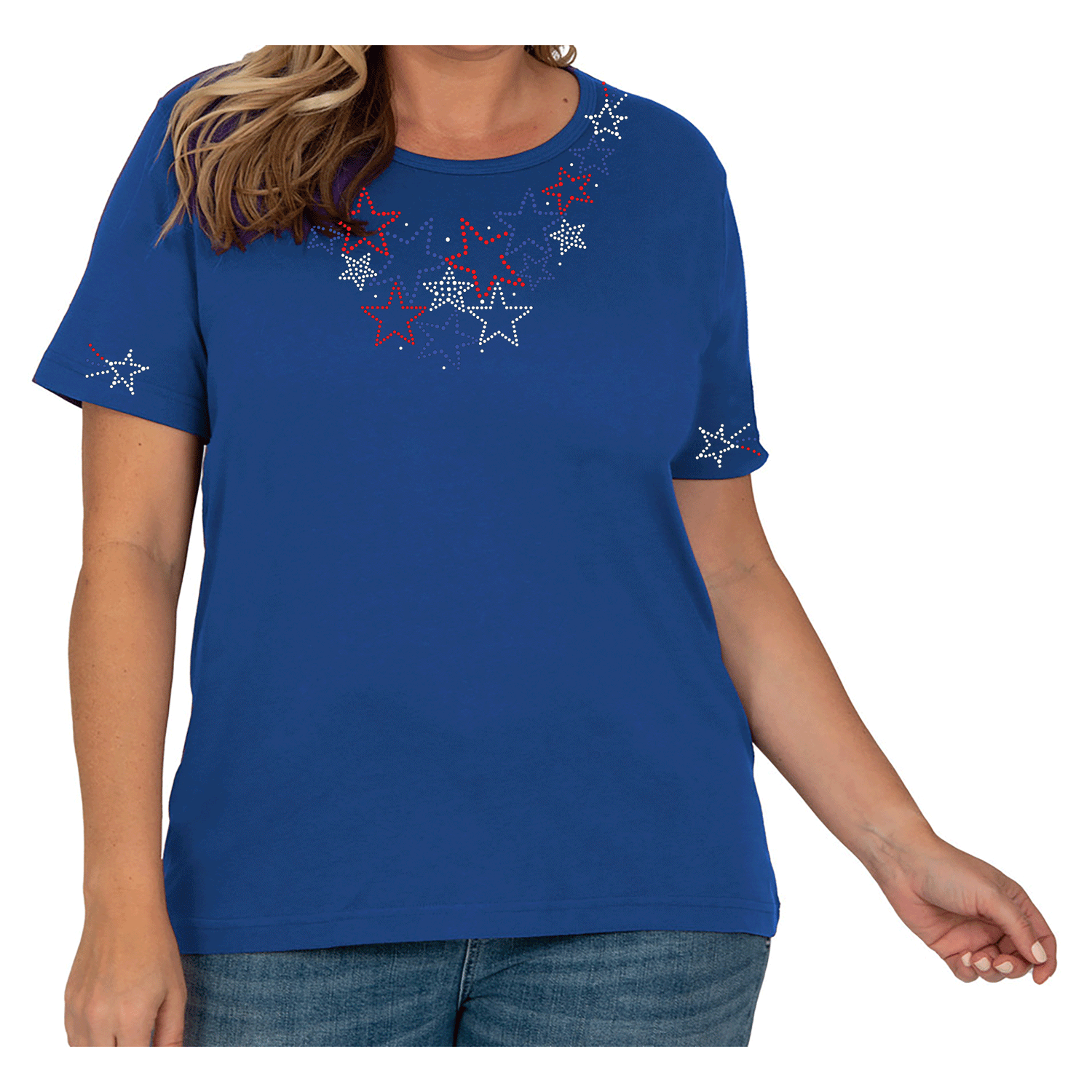Americana Shooting Stars Short Sleeve Scoop Neck
