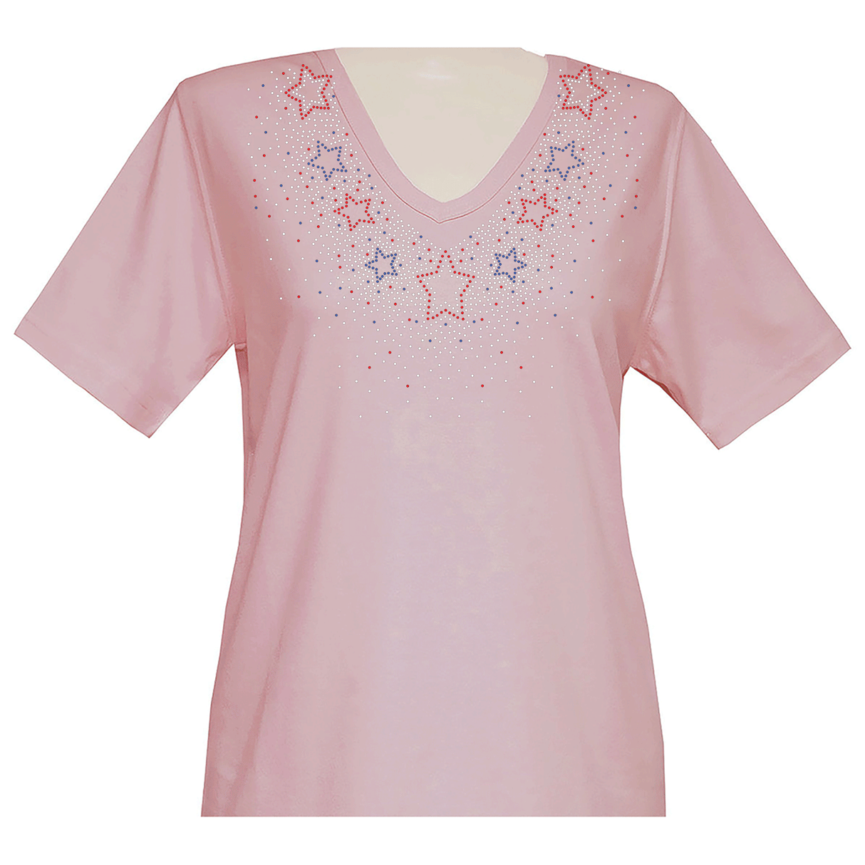 Americana Star Burst Short Sleeve V Neck