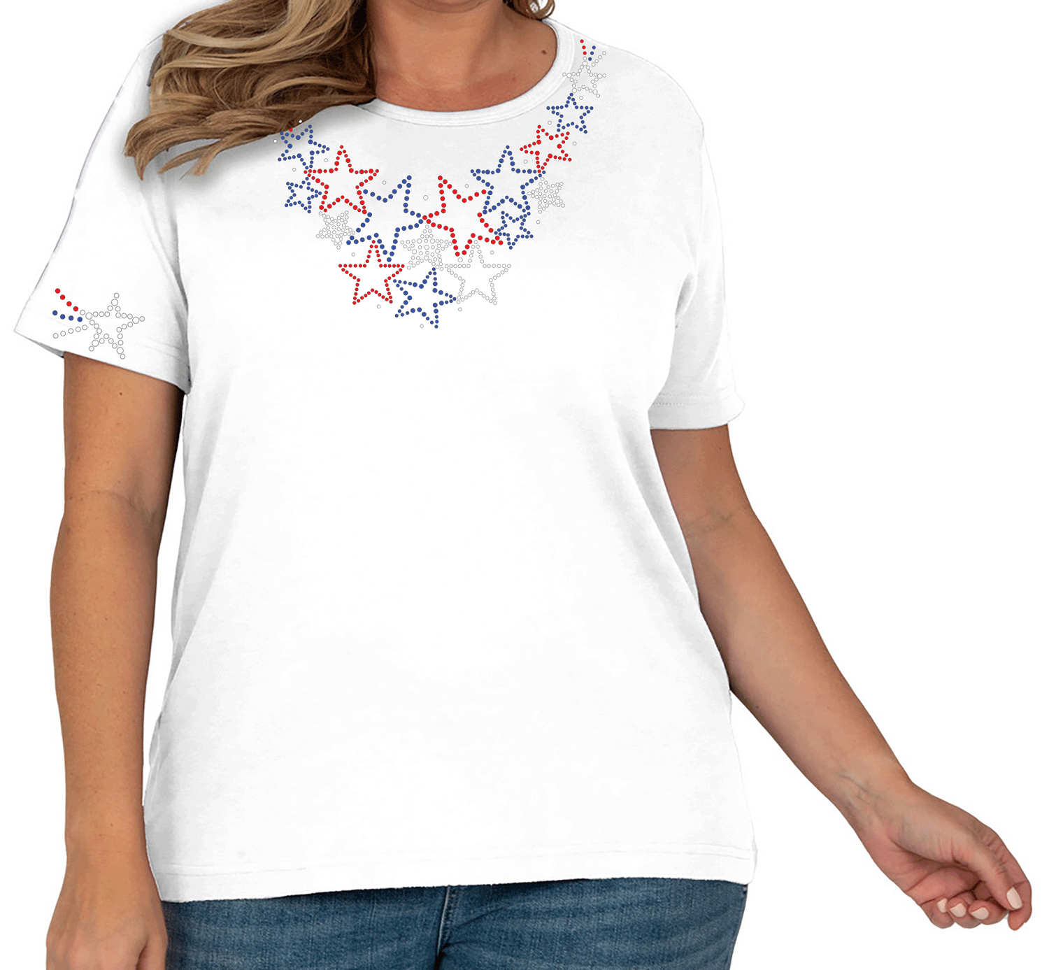 Americana Shooting Stars Short Sleeve Scoop Neck