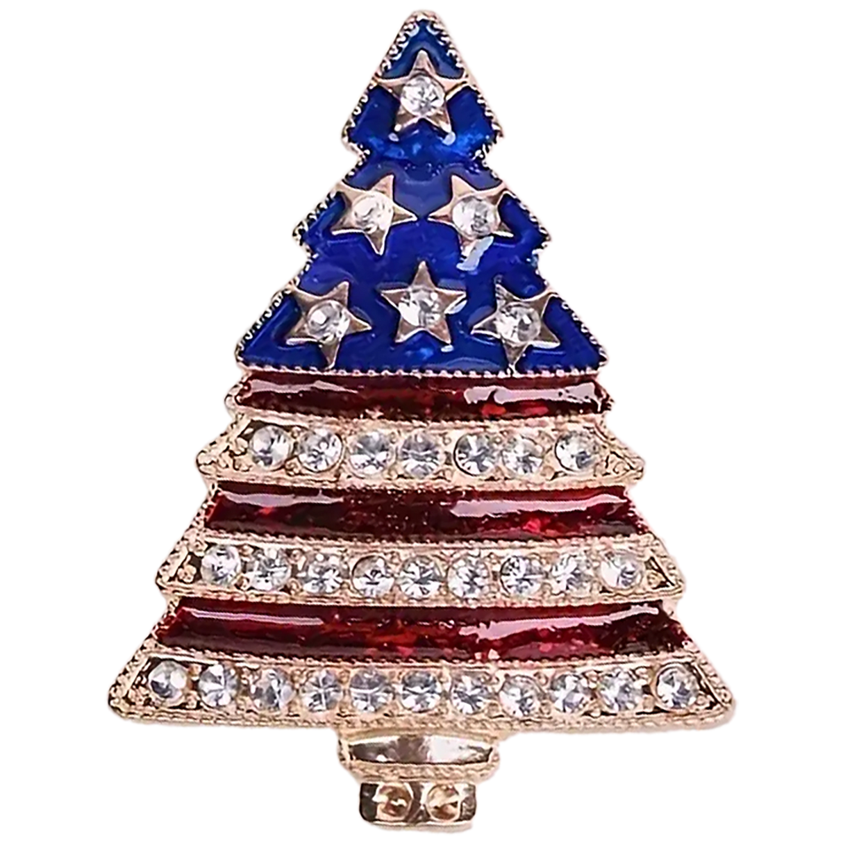 American Flag Christmas Tree Pin