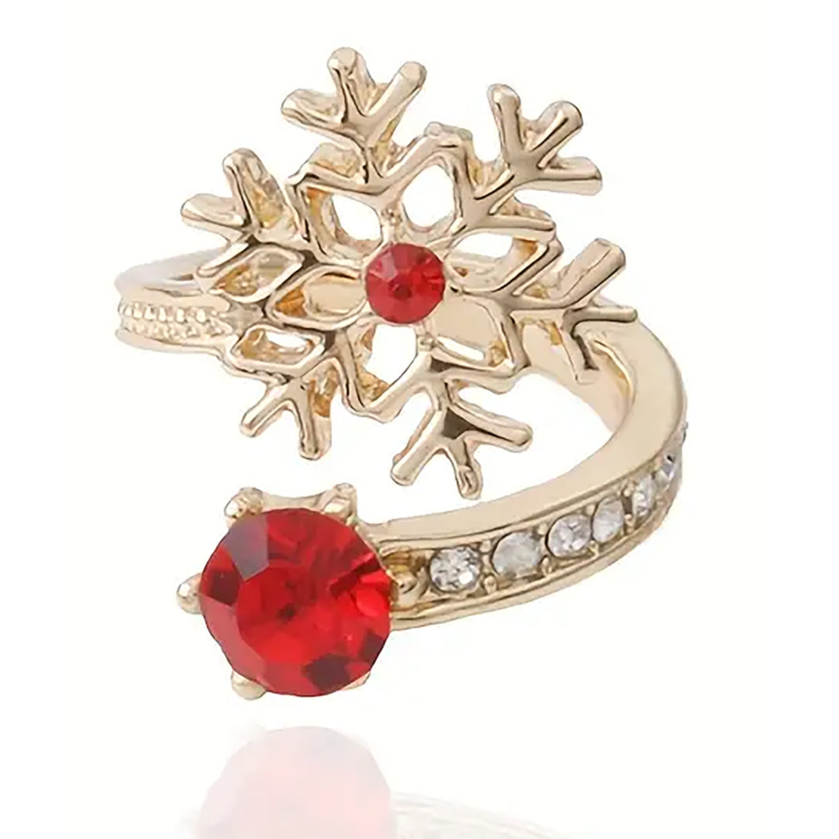 Elegant Snowflake Adjustable Ring
