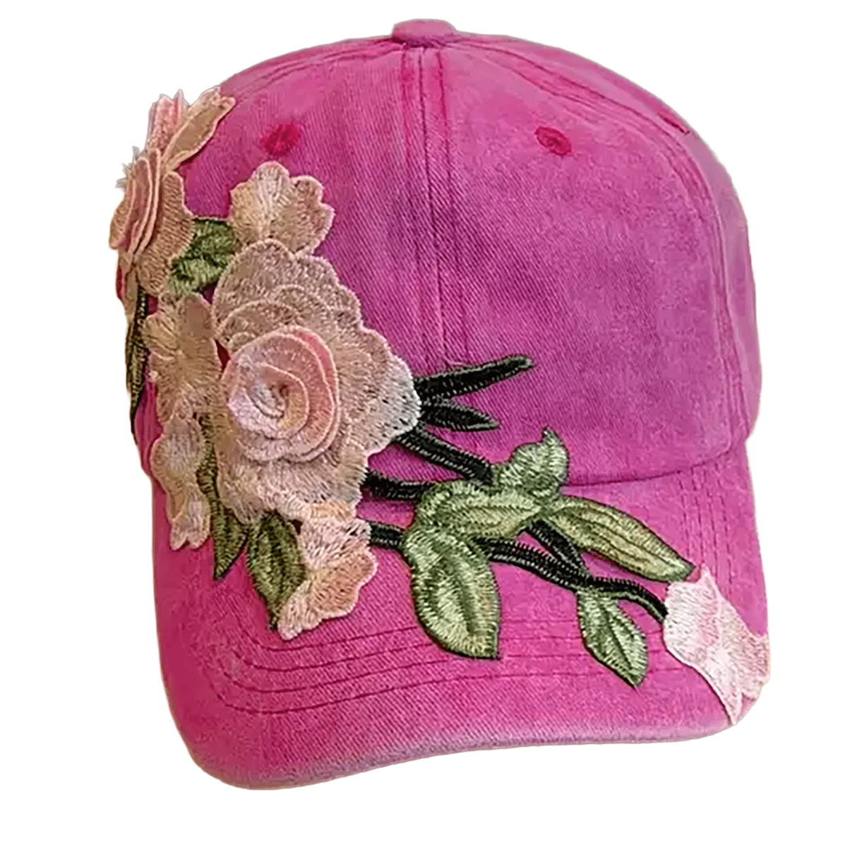 Ladies Flower Embroider Baseball Hat