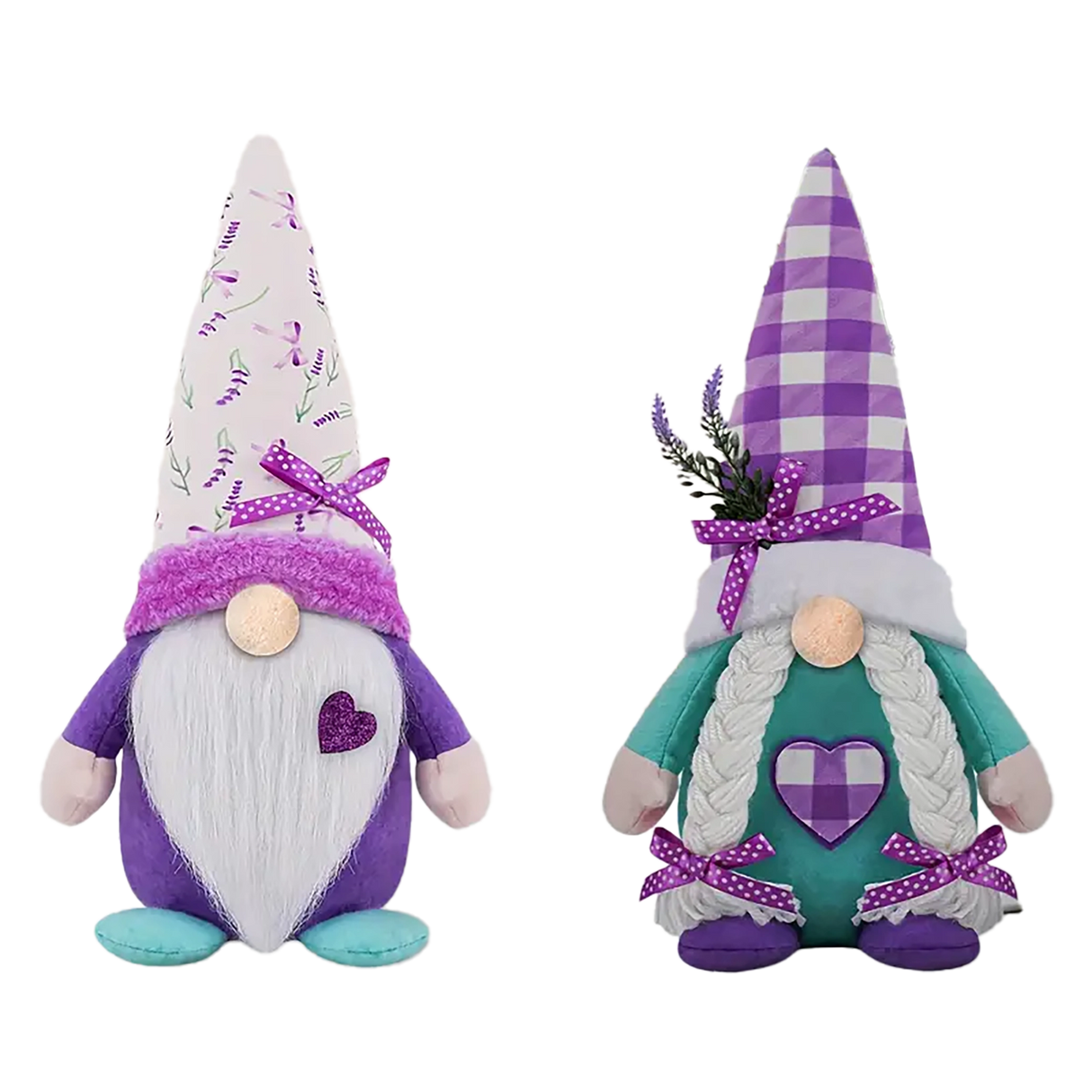 Lavender Heart Gnome Decorations