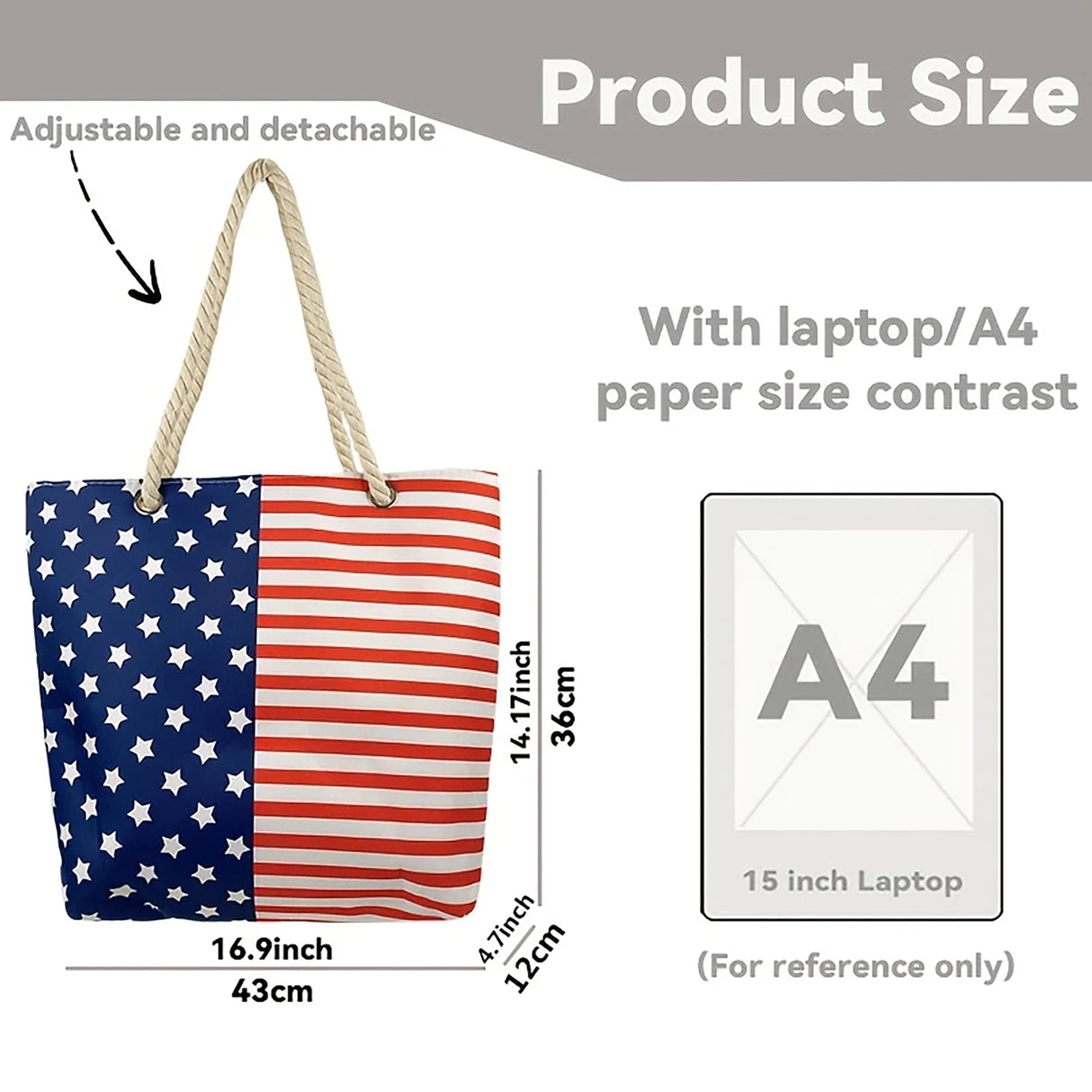 American Flag Canvas Tote Bag