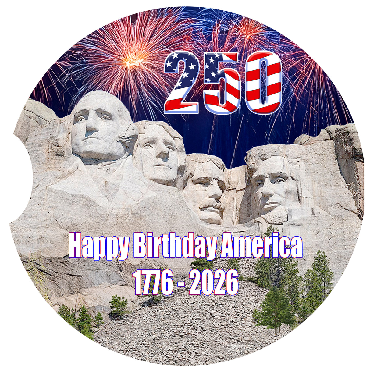 250 American Birthday Car Coasters Set of 2
