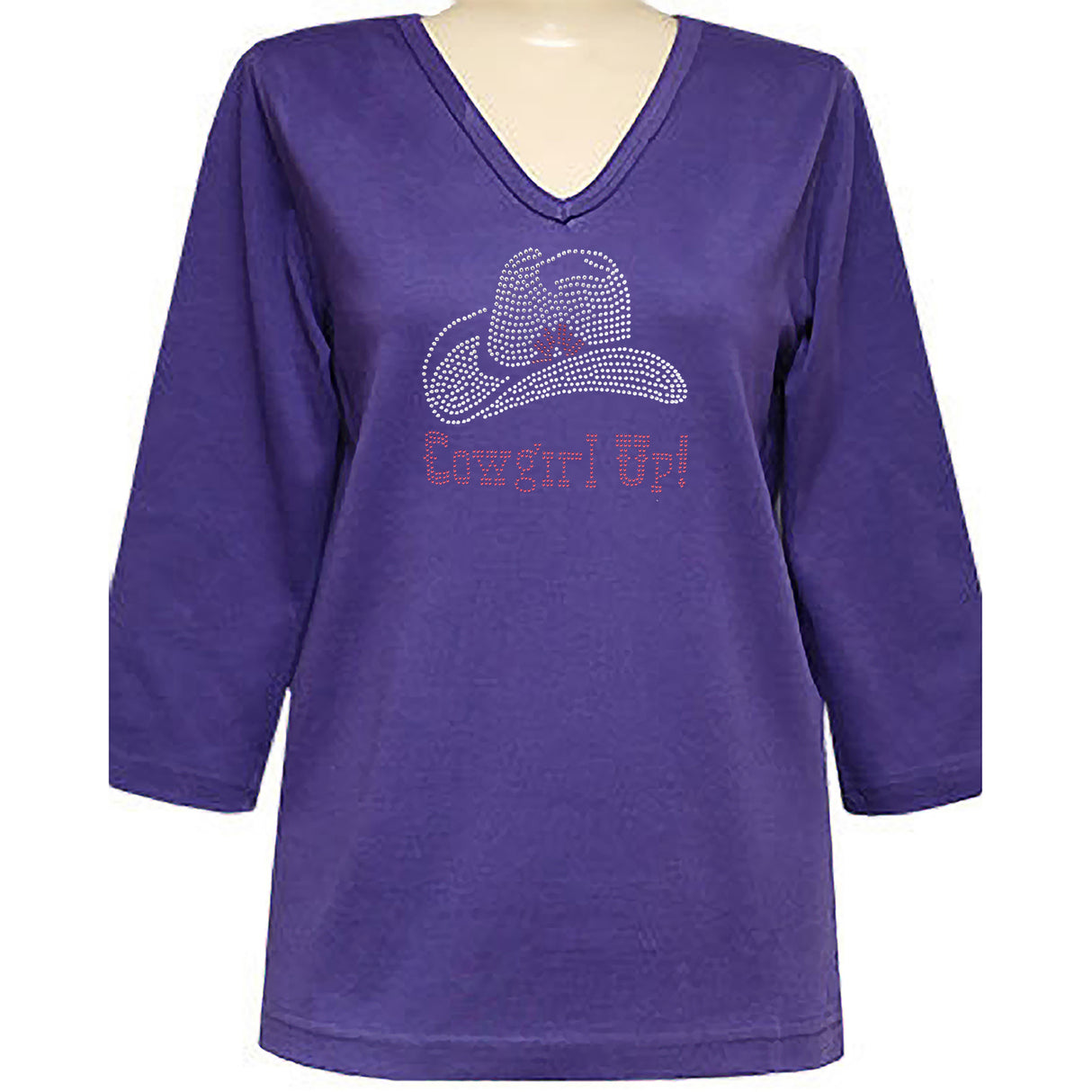 Cowgirl Up 3/4 V-Neck Shirt