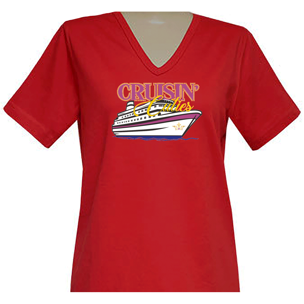 Cruisin Cuties Short Sleeve V Neck - Alaska