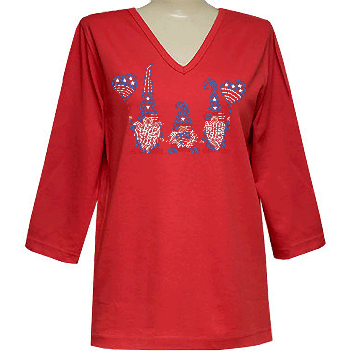 Americana Gnomes 3/4 V-Neck Shirt