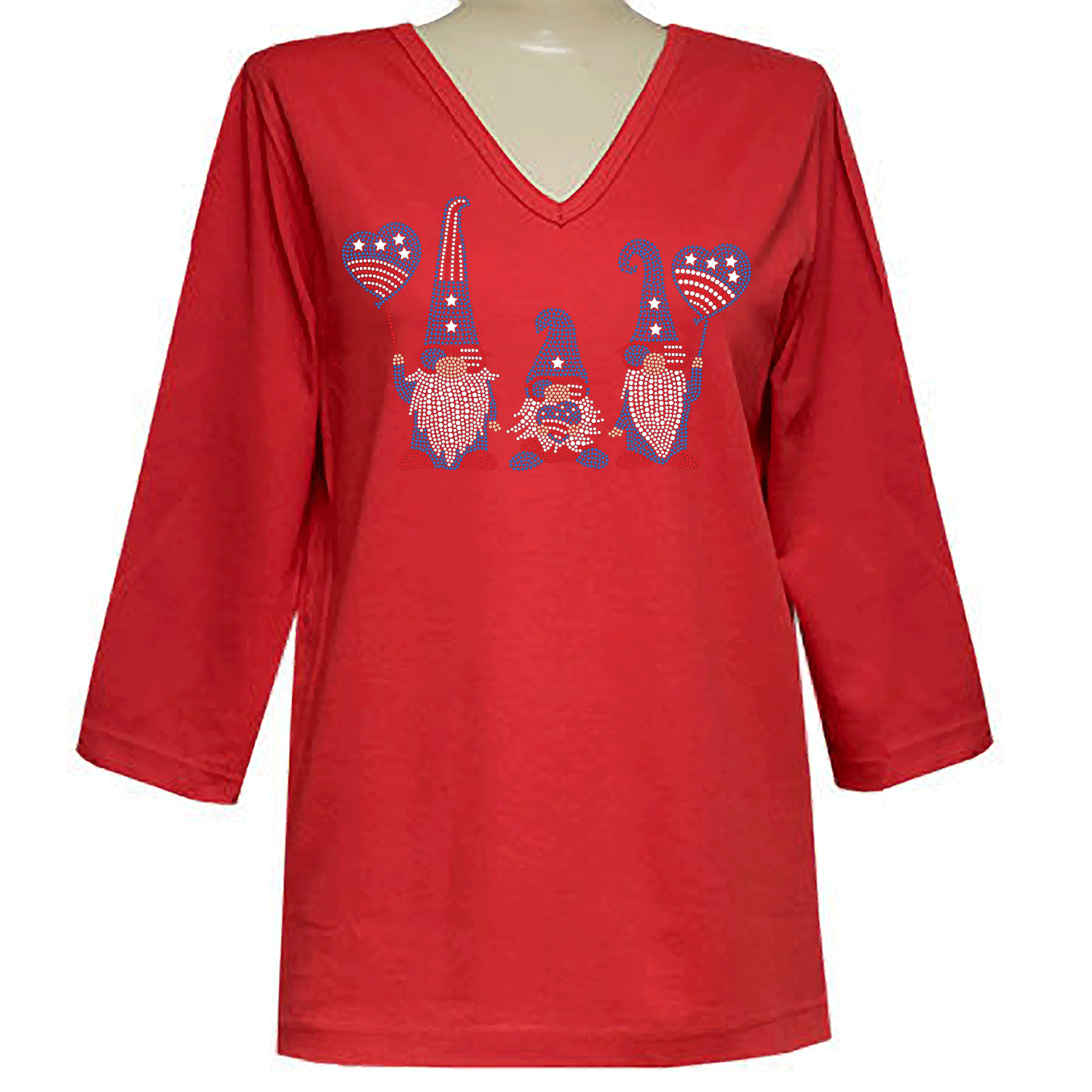 Americana Gnomes 3/4 V-Neck Shirt
