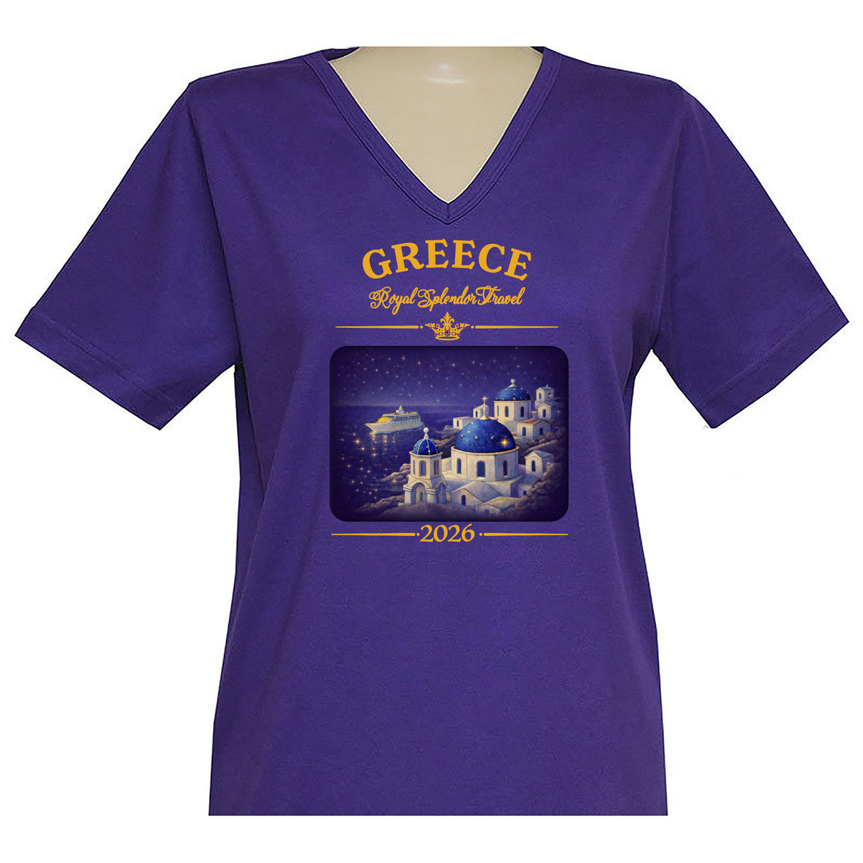 Greece Short Sleeve V Neck