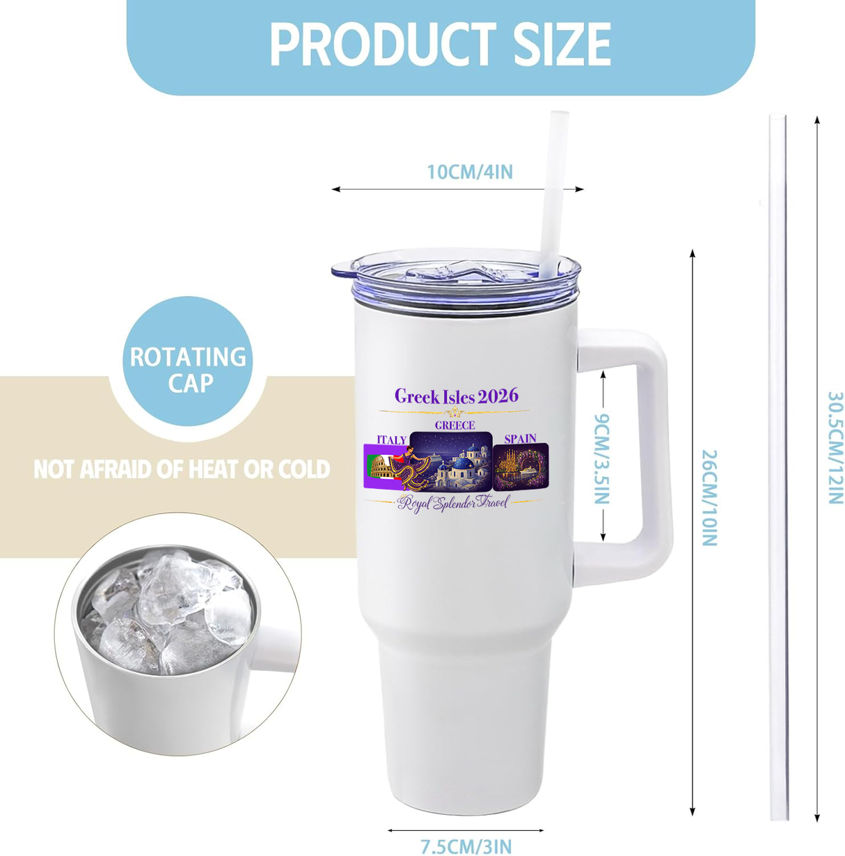 Greek Isles 40oz Travel Tumbler