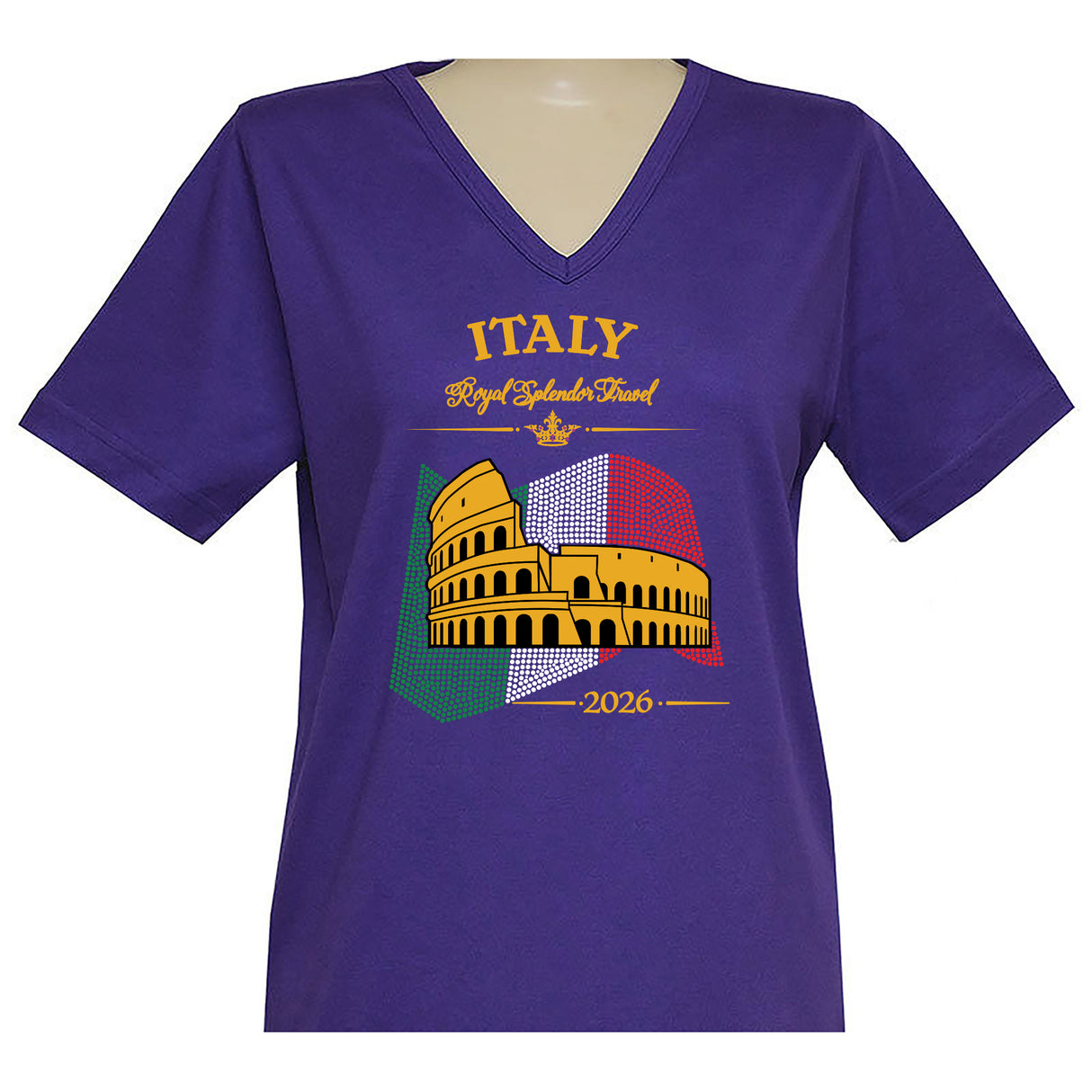 Italy Short Sleeve V Neck