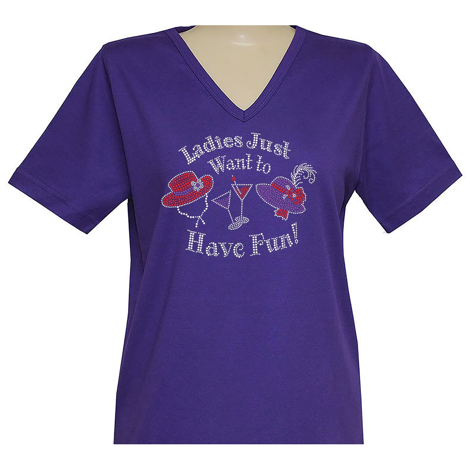 Ladies Just Want to Have Fun Short Sleeve V Neck