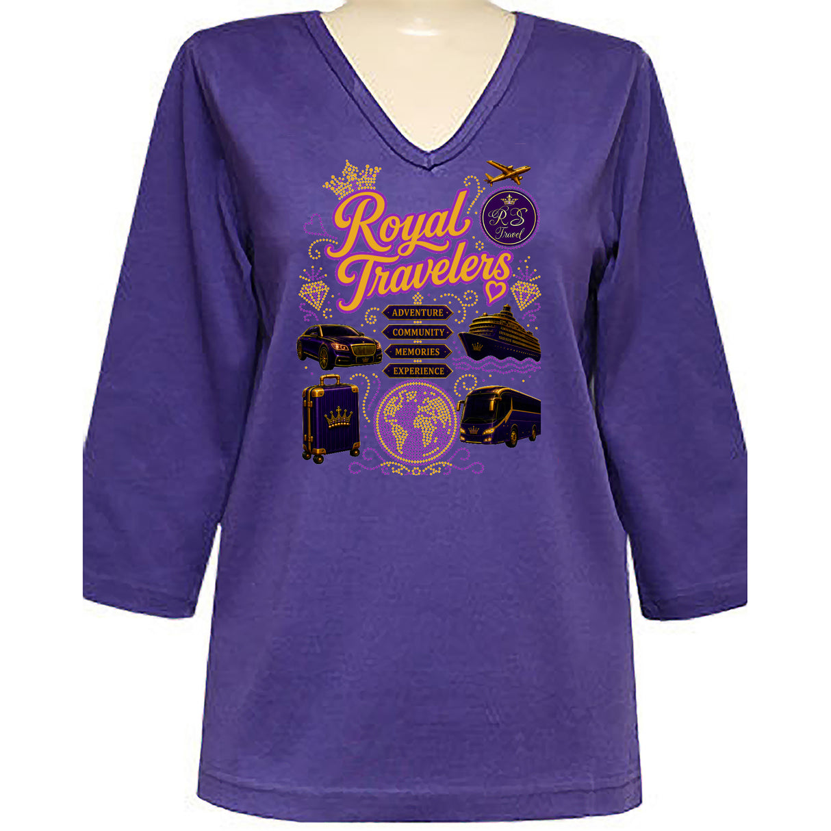 Royal Travelers 3/4 V-Neck Classic