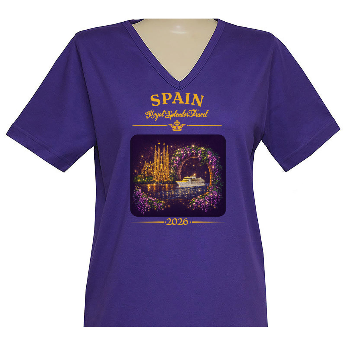 Spain Short Sleeve V Neck