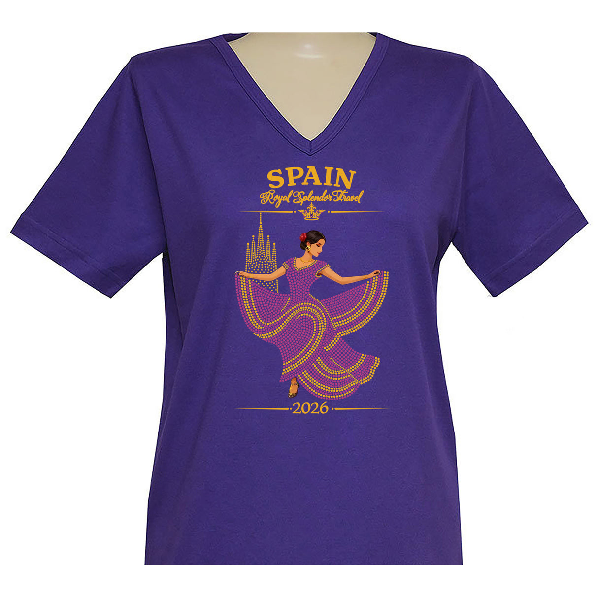 Spanish Dancer Short Sleeve V Neck