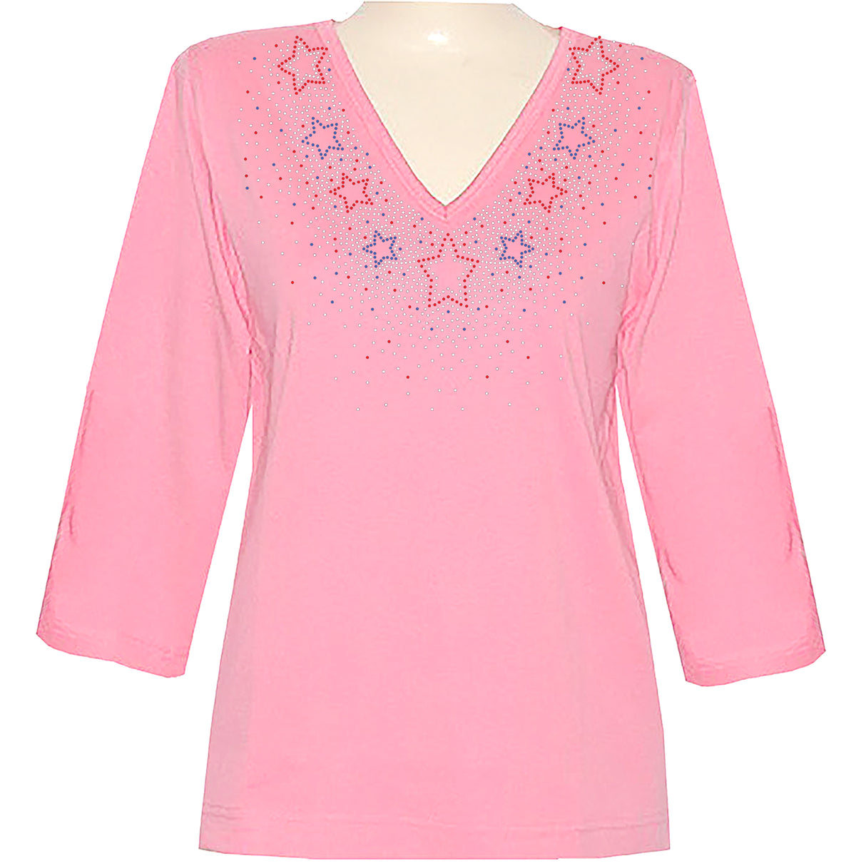 Americana Star Burst 3/4 V-Neck Shirt