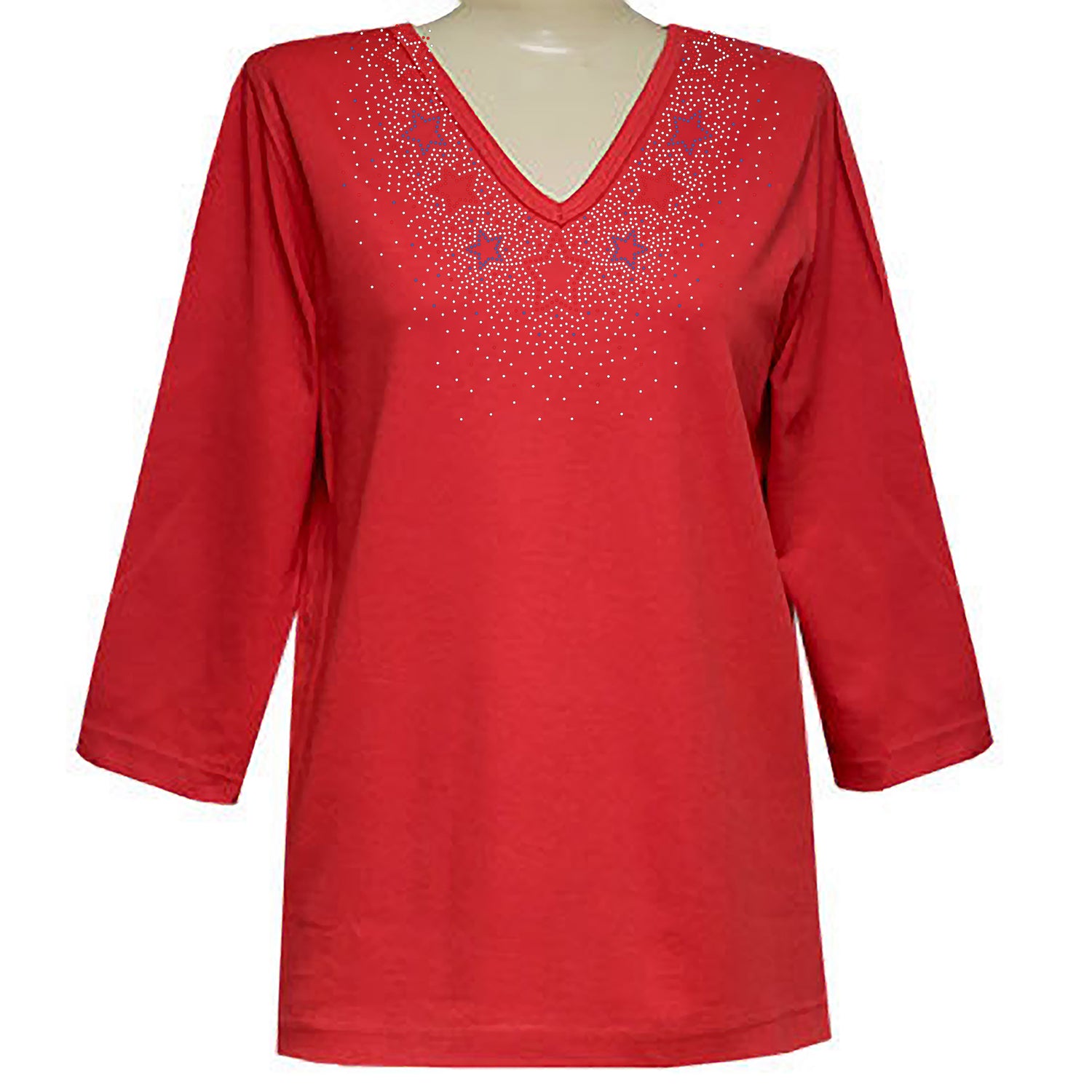 Americana Star Burst 3/4 V-Neck Shirt