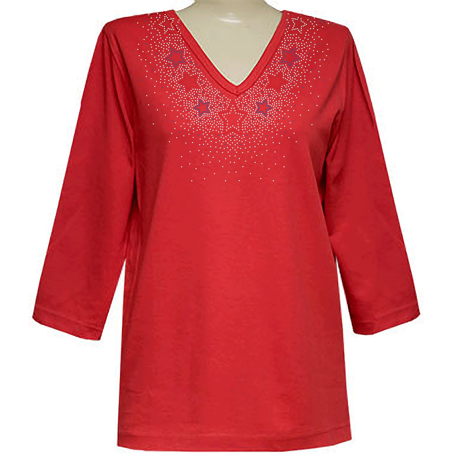 Americana Star Burst 3/4 V-Neck Shirt