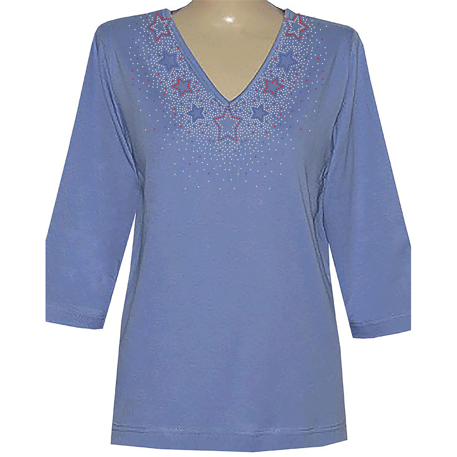 Americana Star Burst 3/4 V-Neck Shirt