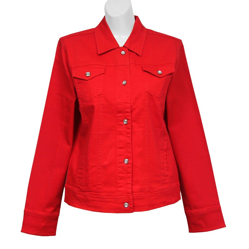 Blank Classic Purple or Red Denim Jacket Apparel Las Olas International Fashion S Red