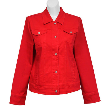Blank Classic Purple or Red Denim Jacket Apparel Las Olas International Fashion S Red