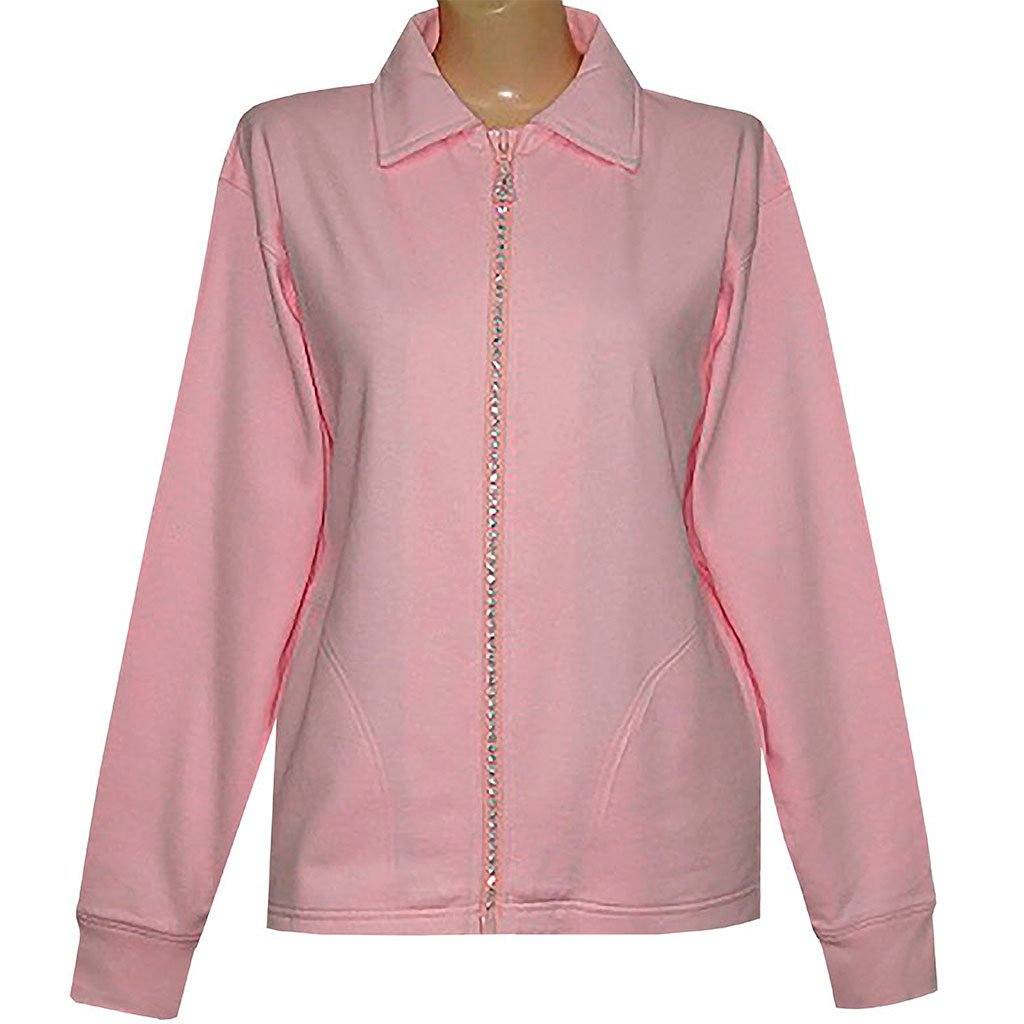 Blank Pink or Lavender Crystal Classic Cardigan Apparel Las Olas International Fashion M Pink