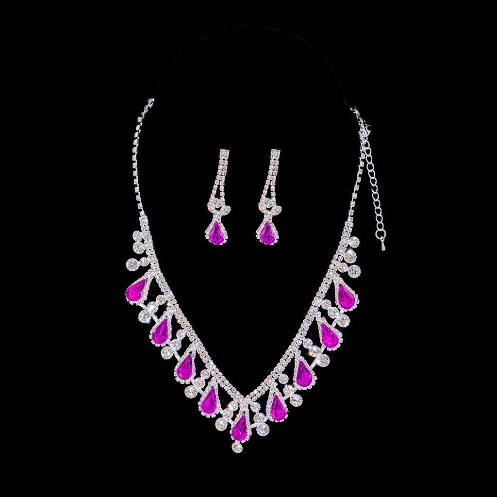 Roxanne Necklace Set Jewelry Red Sun Trading Purple